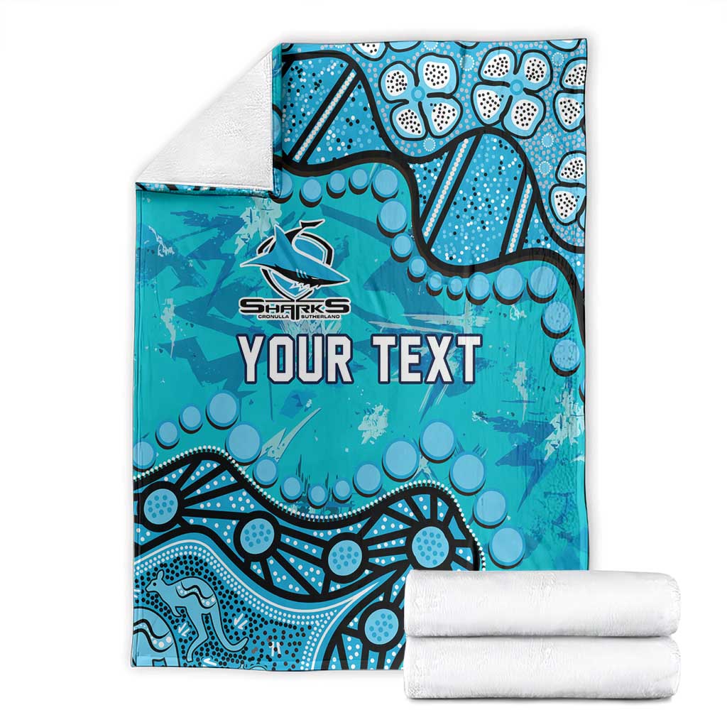 Personalized Cronulla-Sutherland Sharks Blanket Aboriginal Pattern with Graffiti Style Design