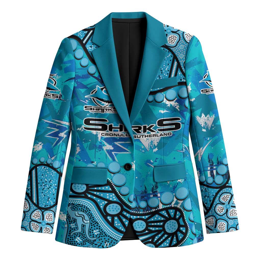 Personalized Cronulla-Sutherland Sharks Blazer Aboriginal Pattern with Graffiti Style Design