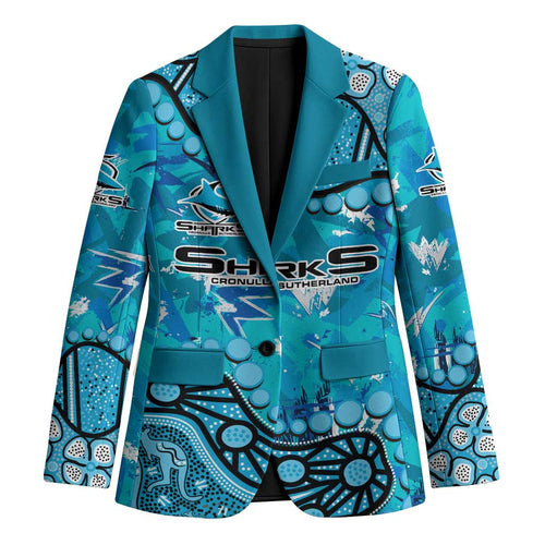 Personalized Cronulla-Sutherland Sharks Blazer Aboriginal Pattern with Graffiti Style Design