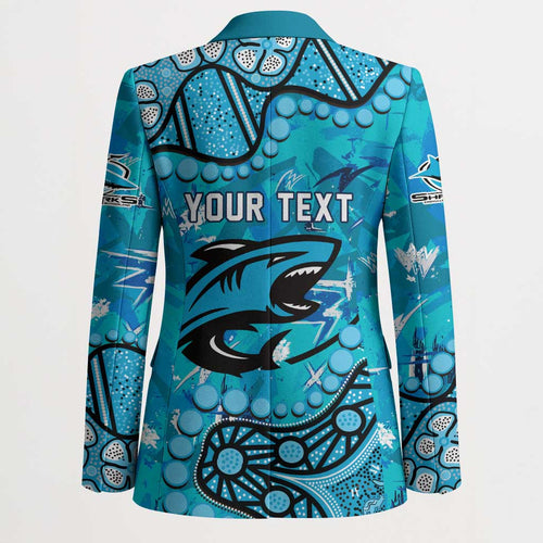 Personalized Cronulla-Sutherland Sharks Blazer Aboriginal Pattern with Graffiti Style Design