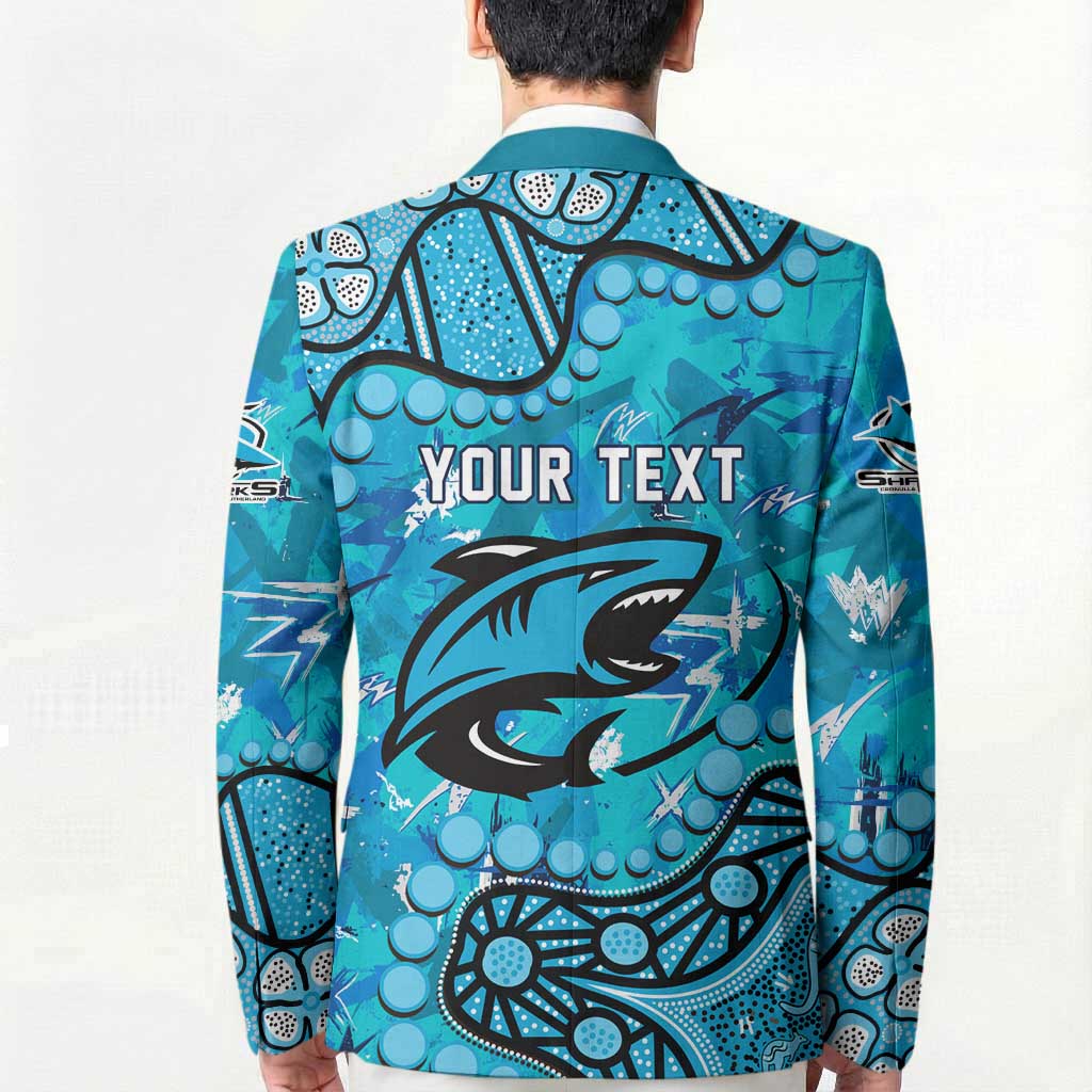 Personalized Cronulla-Sutherland Sharks Blazer Aboriginal Pattern with Graffiti Style Design