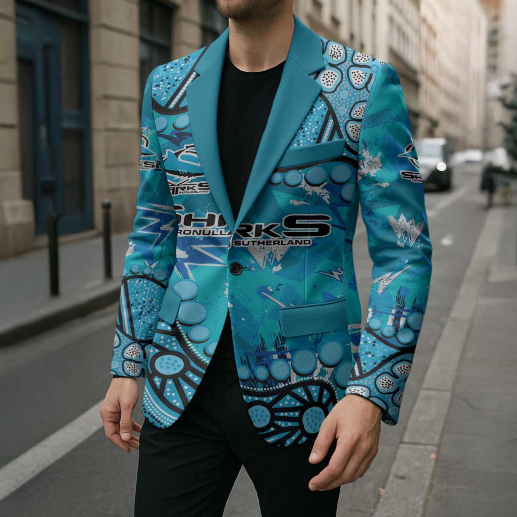 Personalized Cronulla-Sutherland Sharks Blazer Aboriginal Pattern with Graffiti Style Design
