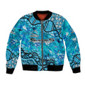 Personalized Cronulla-Sutherland Sharks Bomber Jacket Aboriginal Pattern with Graffiti Style Design