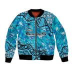Personalized Cronulla-Sutherland Sharks Bomber Jacket Aboriginal Pattern with Graffiti Style Design
