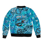 Personalized Cronulla-Sutherland Sharks Bomber Jacket Aboriginal Pattern with Graffiti Style Design