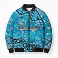 Personalized Cronulla-Sutherland Sharks Bomber Puffer Jacket Aboriginal Pattern with Graffiti Style Design