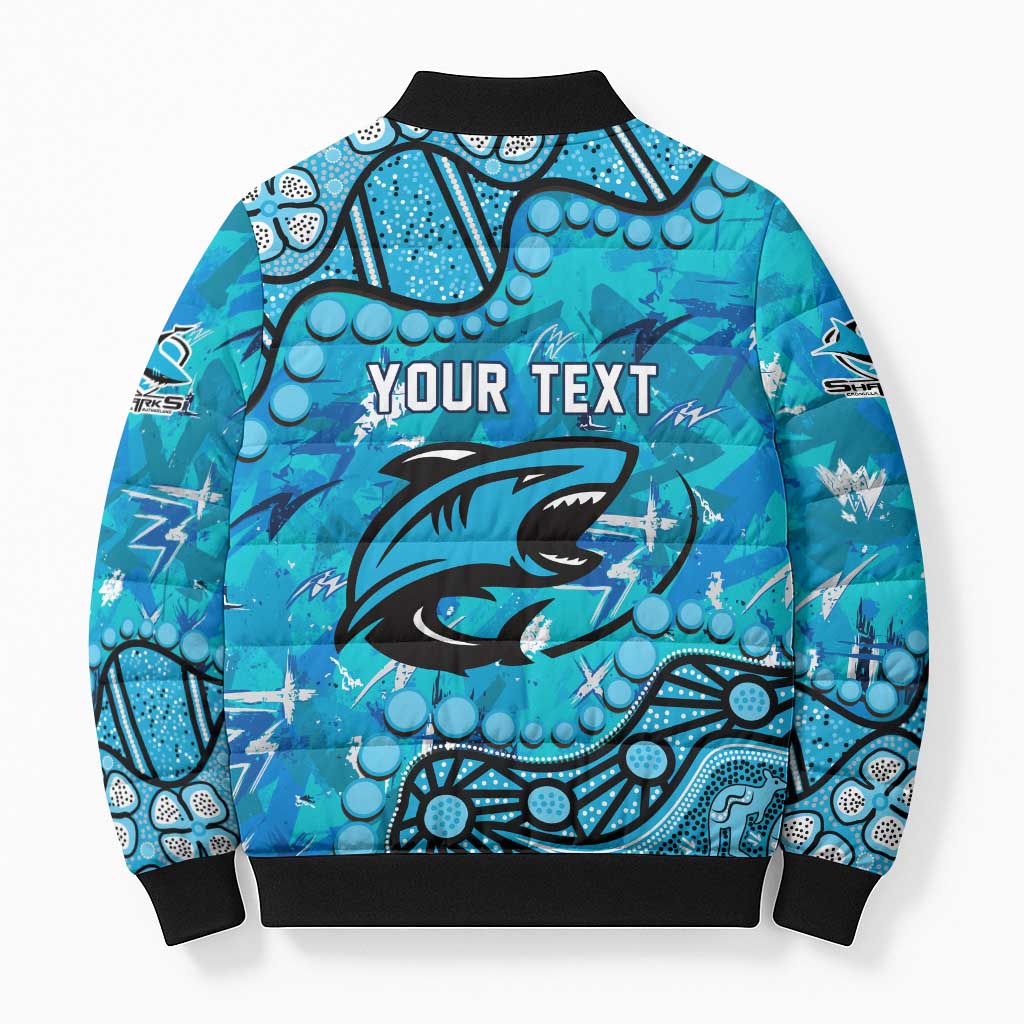 Personalized Cronulla-Sutherland Sharks Bomber Puffer Jacket Aboriginal Pattern with Graffiti Style Design