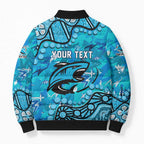 Personalized Cronulla-Sutherland Sharks Bomber Puffer Jacket Aboriginal Pattern with Graffiti Style Design