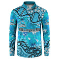 Personalized Cronulla-Sutherland Sharks Button Sweatshirt Aboriginal Pattern with Graffiti Style Design