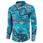 Personalized Cronulla-Sutherland Sharks Button Sweatshirt Aboriginal Pattern with Graffiti Style Design