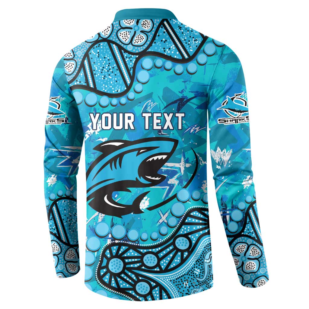 Personalized Cronulla-Sutherland Sharks Button Sweatshirt Aboriginal Pattern with Graffiti Style Design