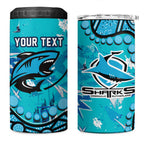 Personalized Cronulla-Sutherland Sharks 4 in 1 Can Cooler Tumbler Aboriginal Pattern with Graffiti Style Design