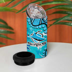 Personalized Cronulla-Sutherland Sharks 4 in 1 Can Cooler Tumbler Aboriginal Pattern with Graffiti Style Design