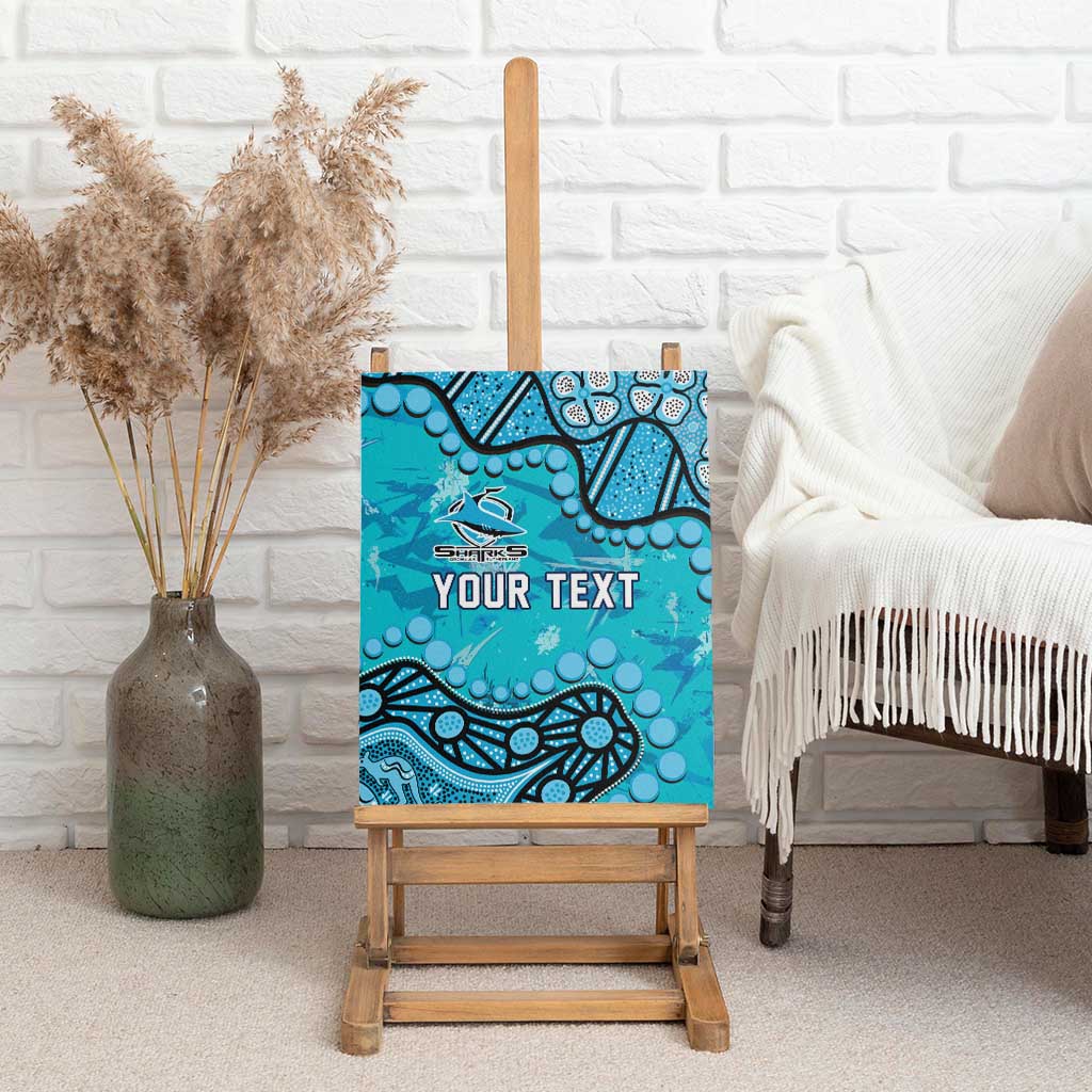 Personalized Cronulla-Sutherland Sharks Canvas Wall Art Aboriginal Pattern with Graffiti Style Design