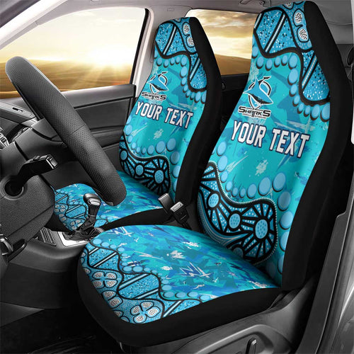 Personalized Cronulla-Sutherland Sharks Car Seat Cover Aboriginal Pattern with Graffiti Style Design