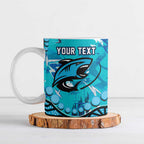 Personalized Cronulla-Sutherland Sharks Ceramic Mug Aboriginal Pattern with Graffiti Style Design