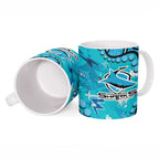 Personalized Cronulla-Sutherland Sharks Ceramic Mug Aboriginal Pattern with Graffiti Style Design