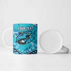 Personalized Cronulla-Sutherland Sharks Ceramic Mug Aboriginal Pattern with Graffiti Style Design