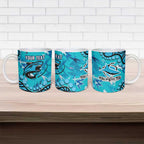 Personalized Cronulla-Sutherland Sharks Ceramic Mug Aboriginal Pattern with Graffiti Style Design