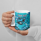 Personalized Cronulla-Sutherland Sharks Ceramic Mug Aboriginal Pattern with Graffiti Style Design