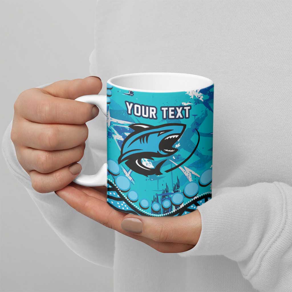 Personalized Cronulla-Sutherland Sharks Ceramic Mug Aboriginal Pattern with Graffiti Style Design