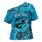 Personalized Cronulla-Sutherland Sharks Cross Shoulder Shirt Aboriginal Pattern with Graffiti Style Design