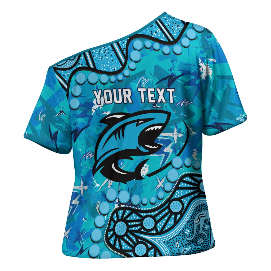 Personalized Cronulla-Sutherland Sharks Cross Shoulder Shirt Aboriginal Pattern with Graffiti Style Design