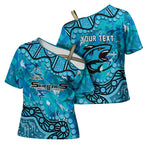 Personalized Cronulla-Sutherland Sharks Cross Shoulder Shirt Aboriginal Pattern with Graffiti Style Design