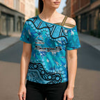Personalized Cronulla-Sutherland Sharks Cross Shoulder Shirt Aboriginal Pattern with Graffiti Style Design