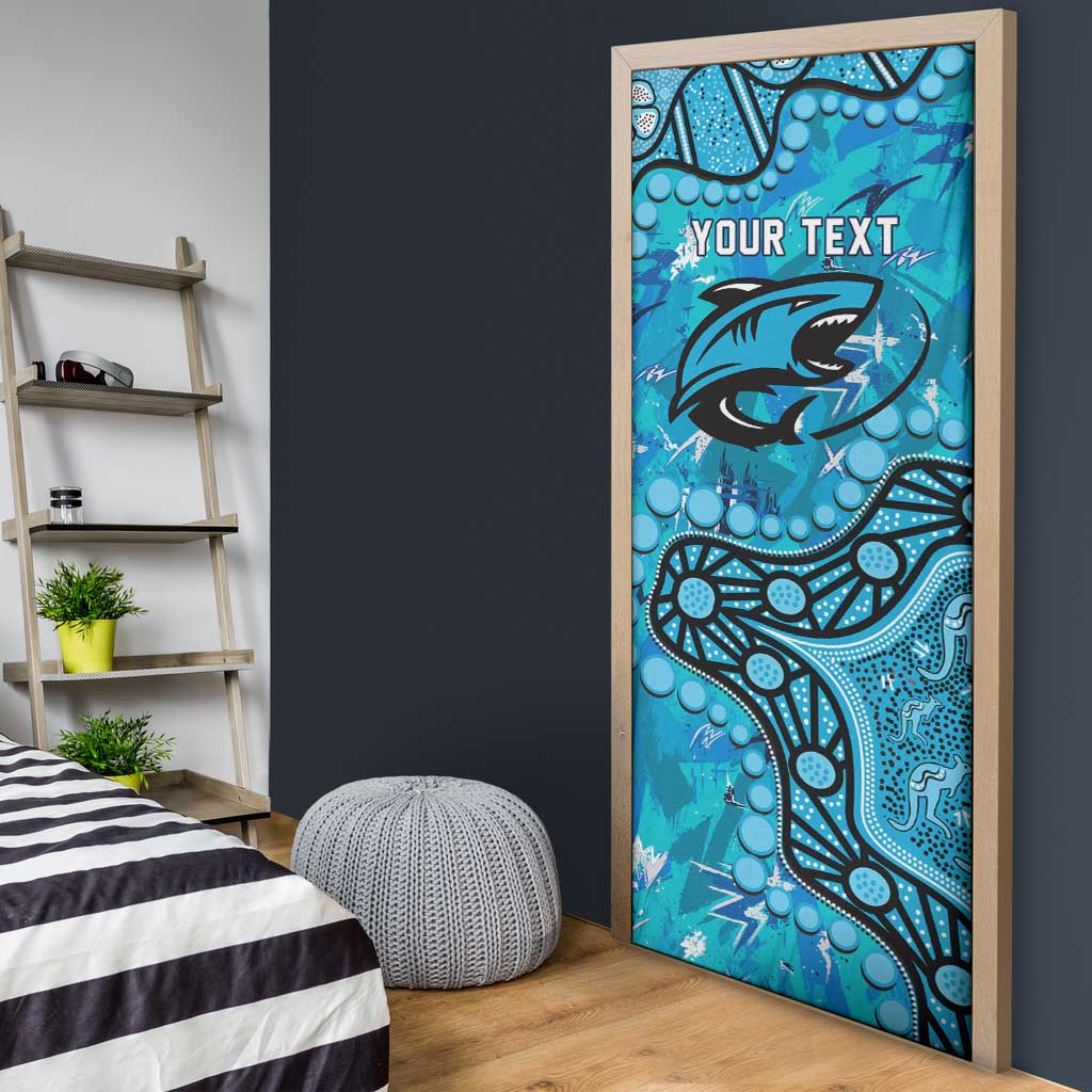Personalized Cronulla-Sutherland Sharks Door Cover Aboriginal Pattern with Graffiti Style Design