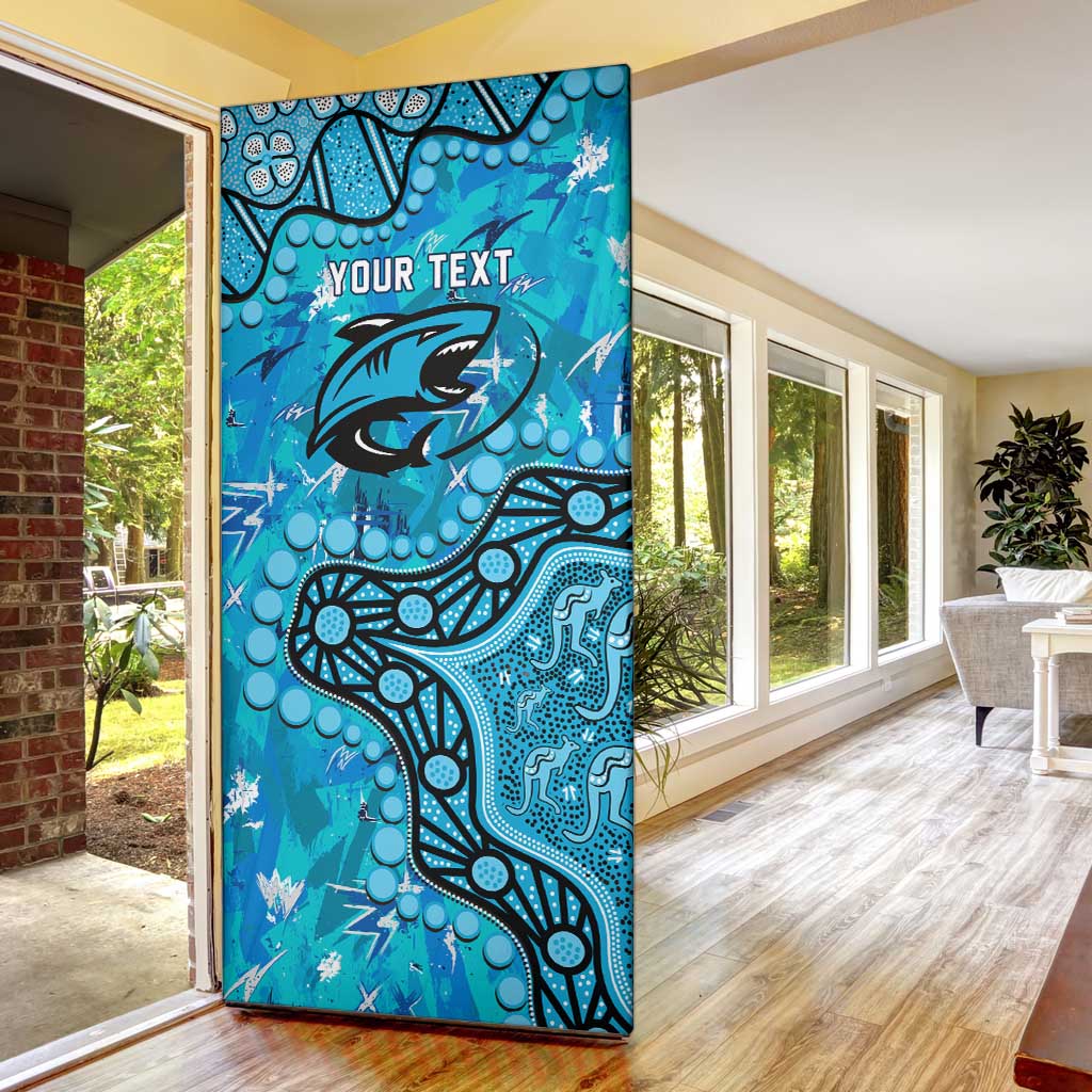 Personalized Cronulla-Sutherland Sharks Door Cover Aboriginal Pattern with Graffiti Style Design