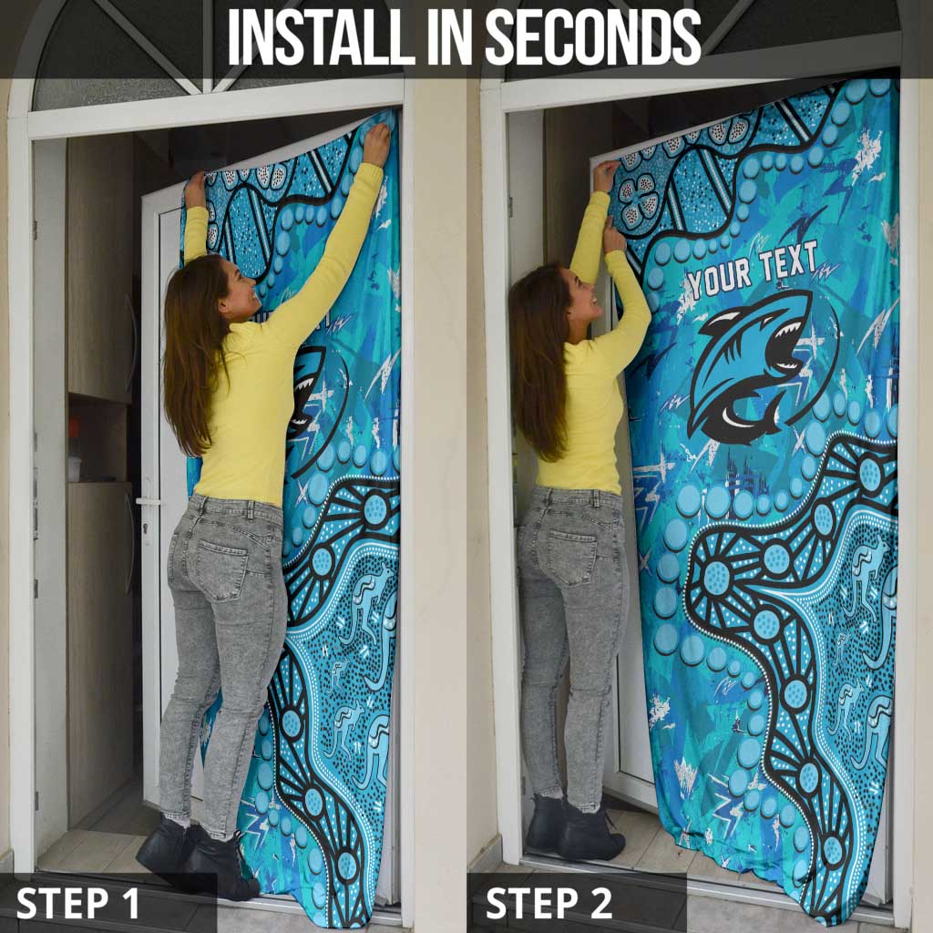Personalized Cronulla-Sutherland Sharks Door Cover Aboriginal Pattern with Graffiti Style Design