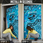Personalized Cronulla-Sutherland Sharks Door Cover Aboriginal Pattern with Graffiti Style Design