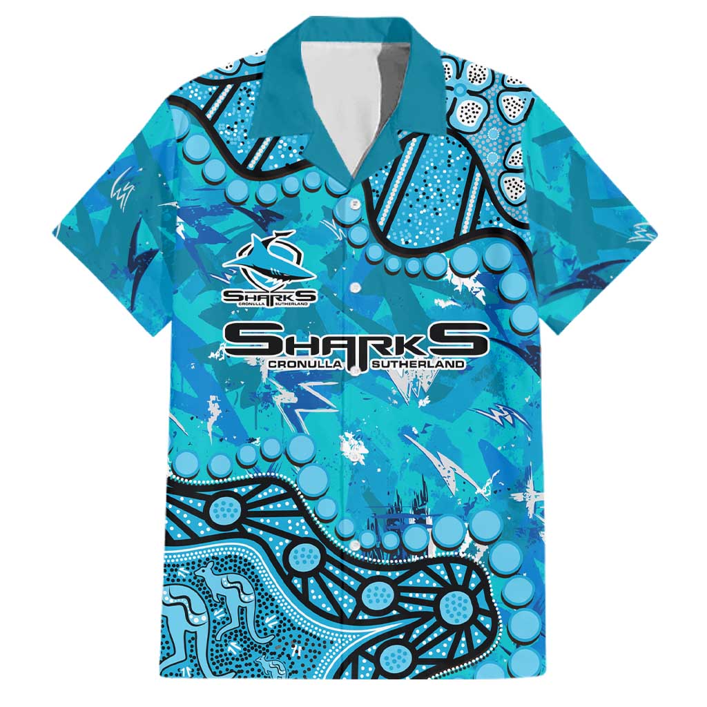 Personalized Cronulla-Sutherland Sharks Family Matching Mermaid Dress and Hawaiian Shirt Aboriginal Pattern with Graffiti Style Design