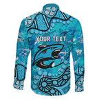 Personalized Cronulla-Sutherland Sharks Family Matching Mermaid Dress and Hawaiian Shirt Aboriginal Pattern with Graffiti Style Design