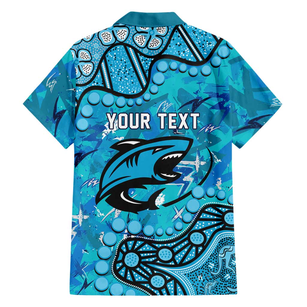 Personalized Cronulla-Sutherland Sharks Family Matching Short Sleeve Bodycon Dress and Hawaiian Shirt Aboriginal Pattern with Graffiti Style Design