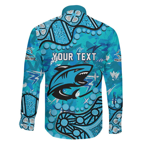 Personalized Cronulla-Sutherland Sharks Family Matching Tank Maxi Dress and Hawaiian Shirt Aboriginal Pattern with Graffiti Style Design