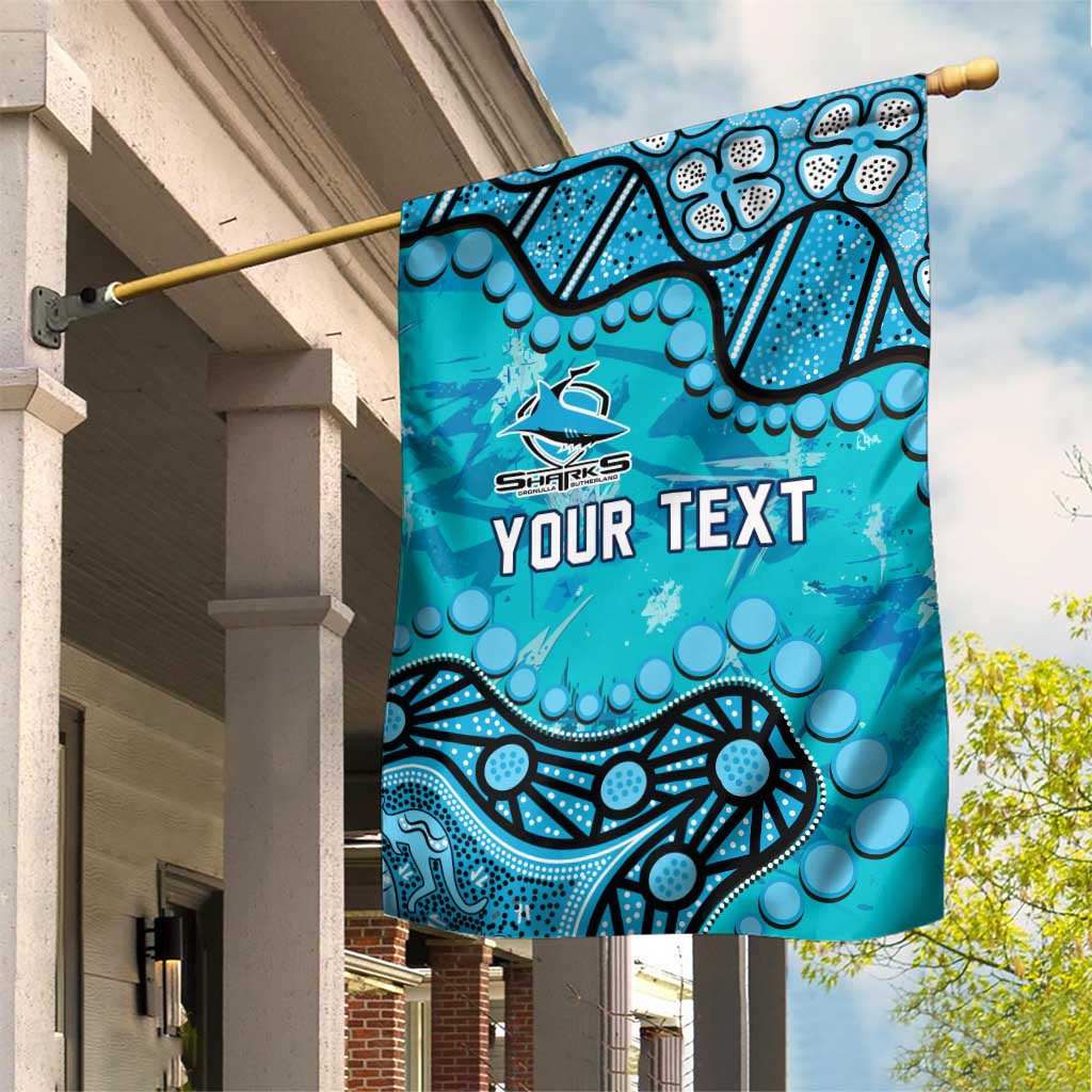 Personalized Cronulla-Sutherland Sharks Garden Flag Aboriginal Pattern with Graffiti Style Design
