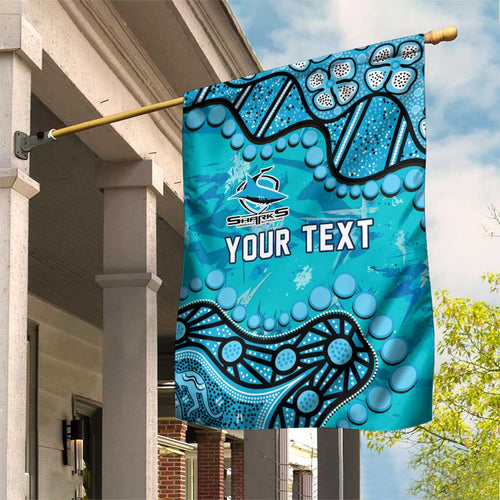Personalized Cronulla-Sutherland Sharks Garden Flag Aboriginal Pattern with Graffiti Style Design