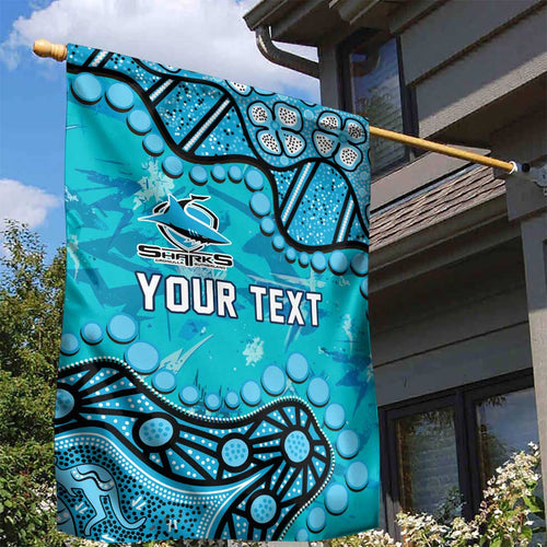 Personalized Cronulla-Sutherland Sharks Garden Flag Aboriginal Pattern with Graffiti Style Design