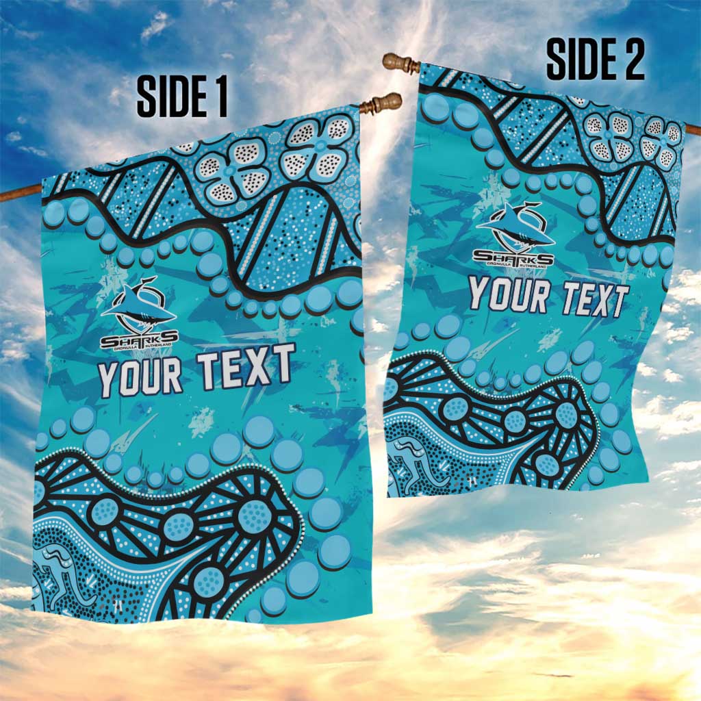 Personalized Cronulla-Sutherland Sharks Garden Flag Aboriginal Pattern with Graffiti Style Design