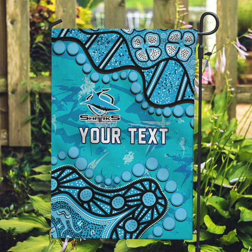 Personalized Cronulla-Sutherland Sharks Garden Flag Aboriginal Pattern with Graffiti Style Design