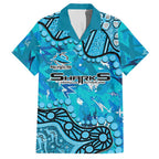 Personalized Cronulla-Sutherland Sharks Hawaiian Shirt Aboriginal Pattern with Graffiti Style Design
