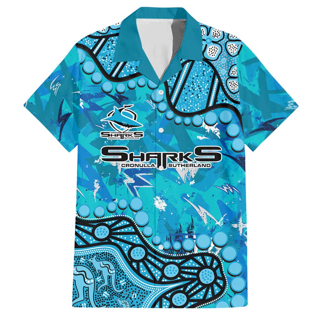 Personalized Cronulla-Sutherland Sharks Hawaiian Shirt Aboriginal Pattern with Graffiti Style Design