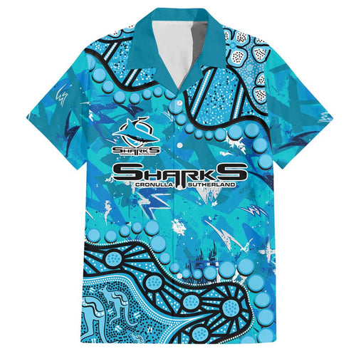 Personalized Cronulla-Sutherland Sharks Hawaiian Shirt Aboriginal Pattern with Graffiti Style Design