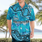 Personalized Cronulla-Sutherland Sharks Hawaiian Shirt Aboriginal Pattern with Graffiti Style Design