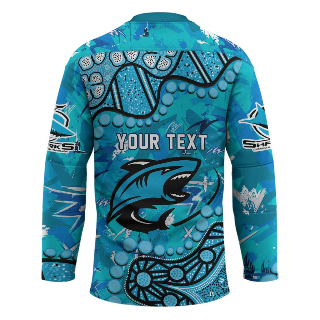 Personalized Cronulla-Sutherland Sharks Hockey Jersey Aboriginal Pattern with Graffiti Style Design