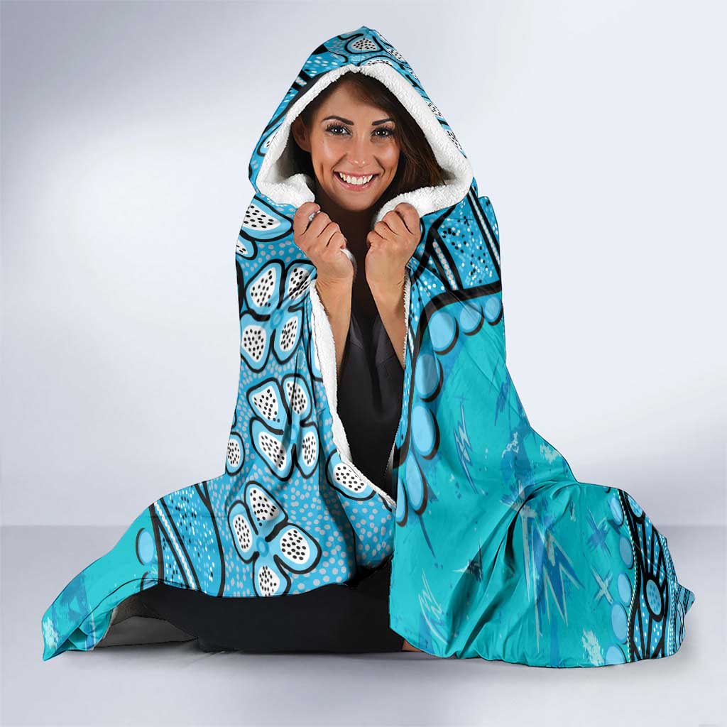 Personalized Cronulla-Sutherland Sharks Hooded Blanket Aboriginal Pattern with Graffiti Style Design