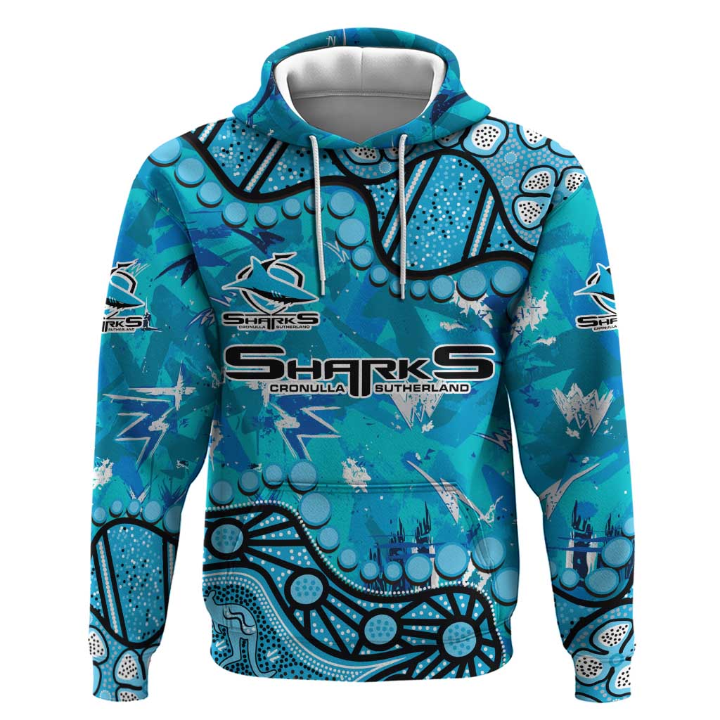 Personalized Cronulla-Sutherland Sharks Hoodie Aboriginal Pattern with Graffiti Style Design