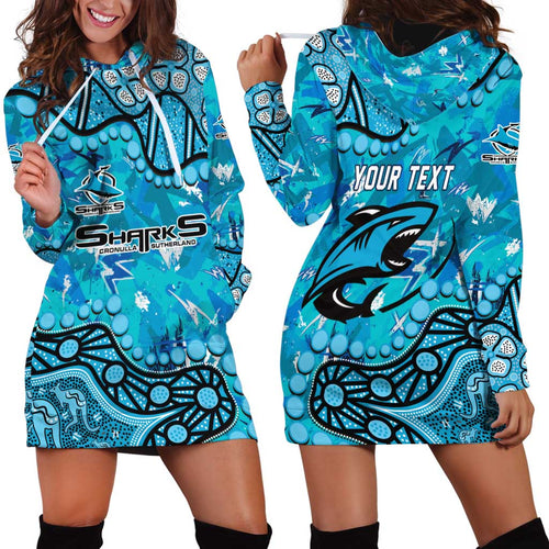 Personalized Cronulla-Sutherland Sharks Hoodie Dress Aboriginal Pattern with Graffiti Style Design
